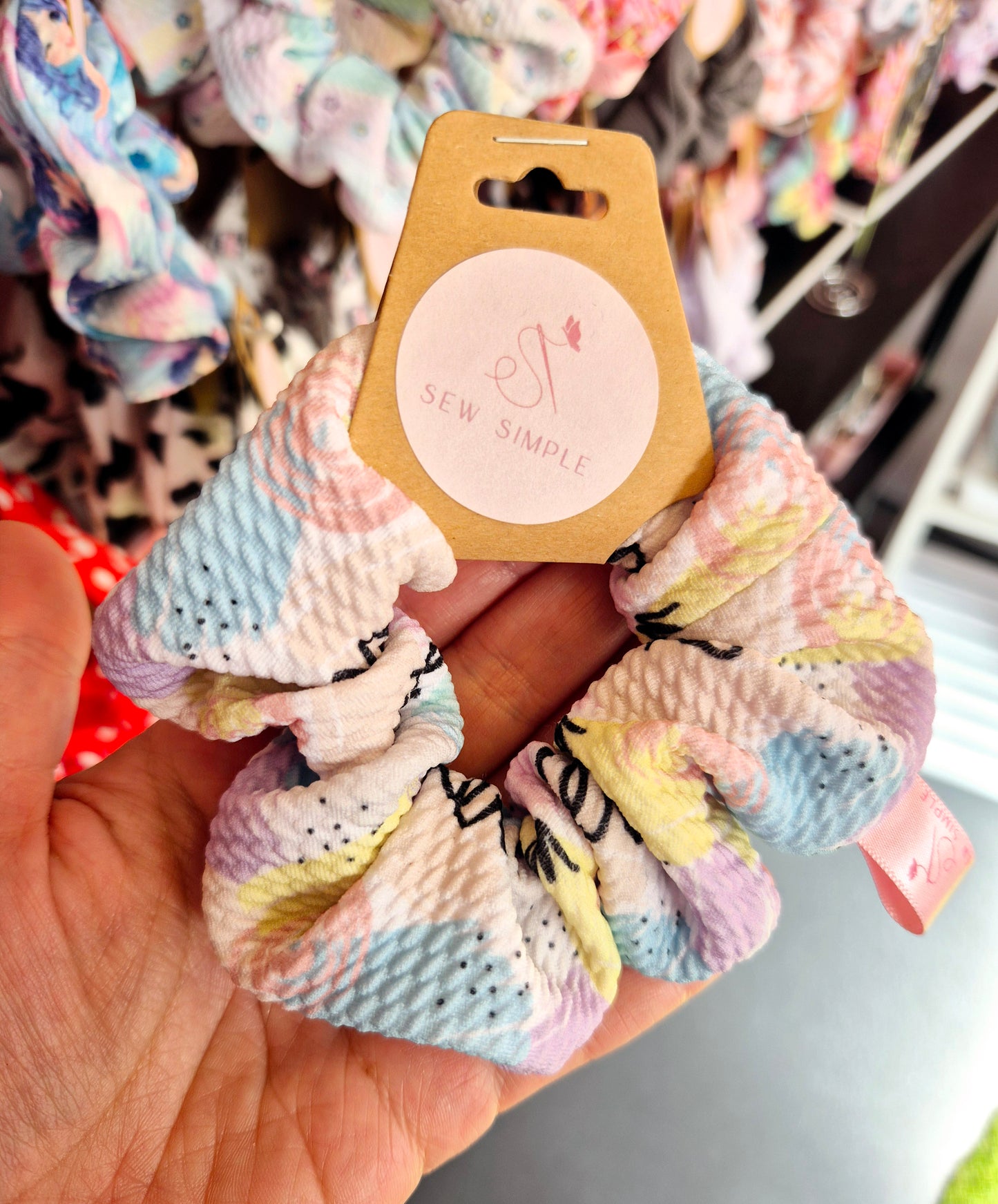 Graffiti Scribble Style Mini Size Hair Scrunchie
