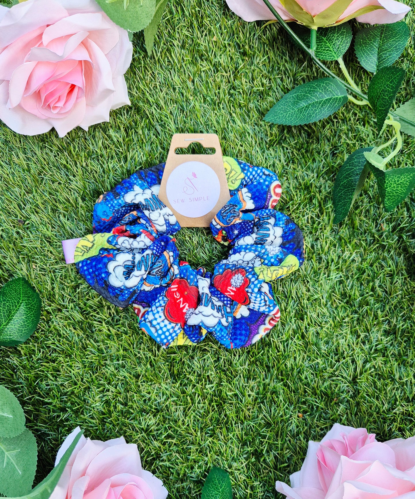 Superhero Quotes Print Medium Size Hair Scrunchie
