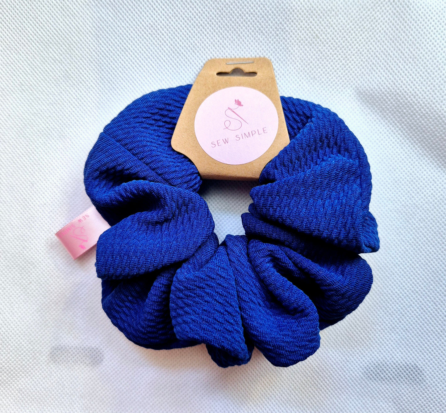 Royal Blue hair scrunchie - Medium size