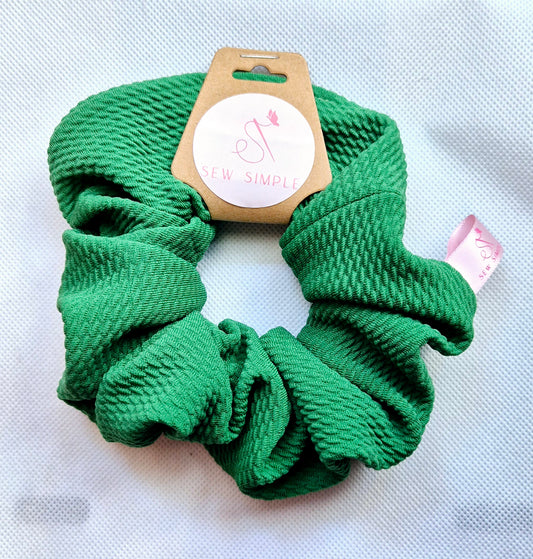 Green hair scrunchie - Medium size