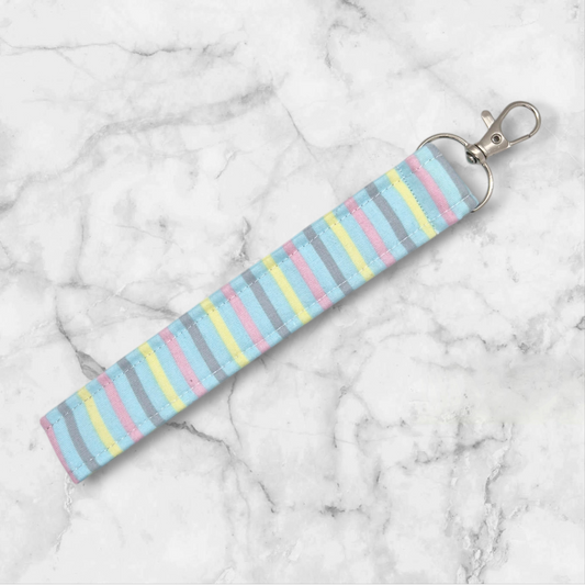 Handmade Wristlet Keychain - Stripes