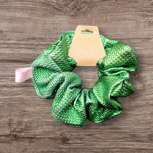 Medium Hair Scrunchie - Metallic Green