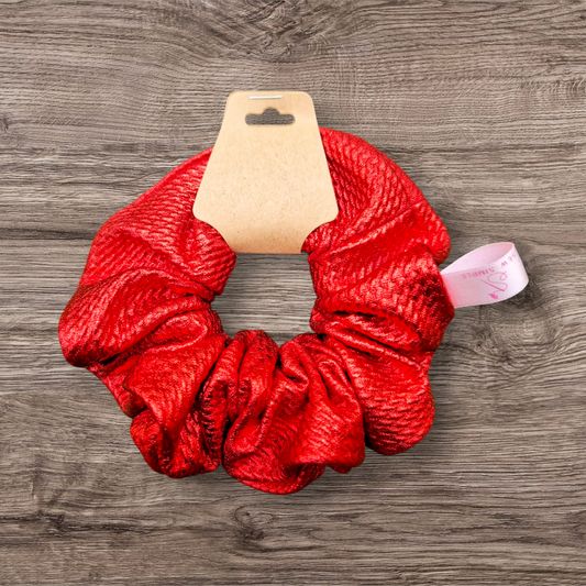 Medium Hair Scrunchie - Metallic Red