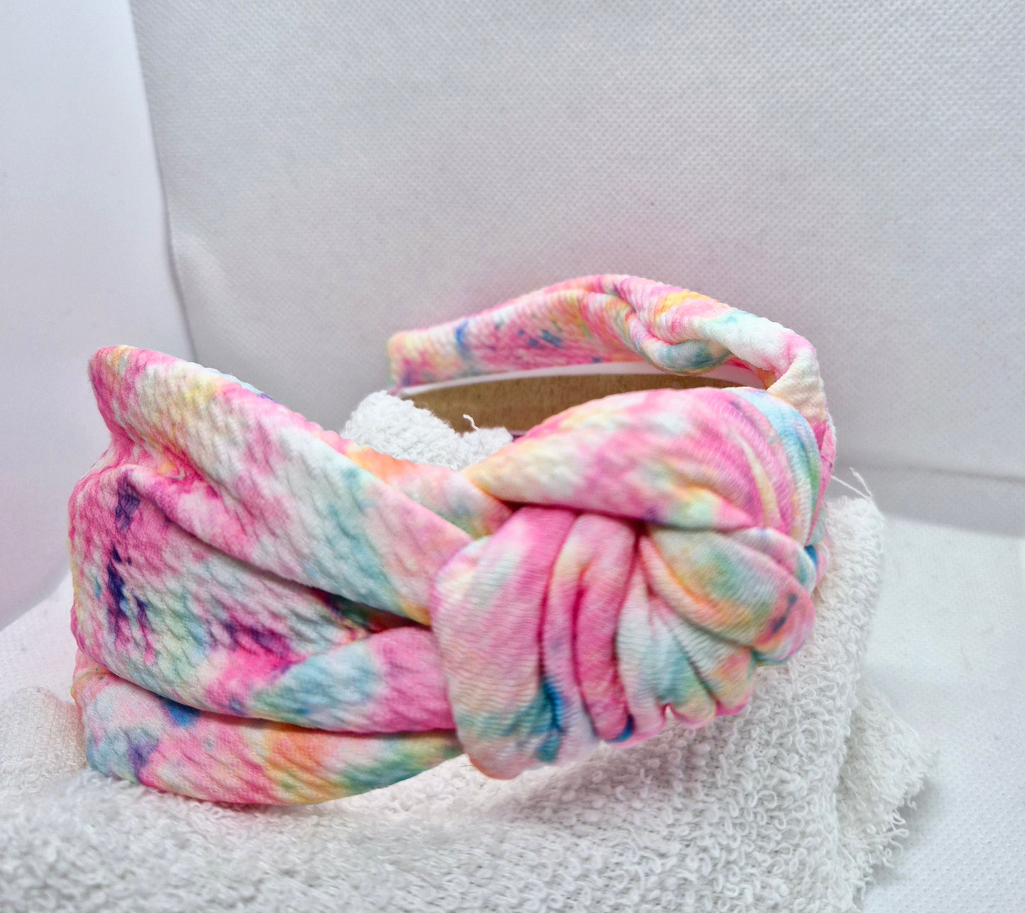 Pink Tye Dye topknot headband