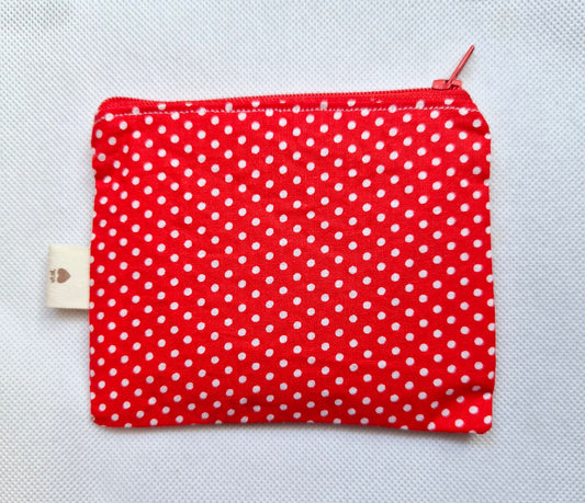 Red/White polka dot coin purse