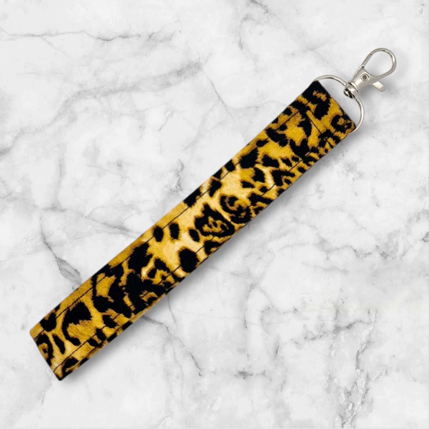 Handmade Wristlet Keychain - cheetah print