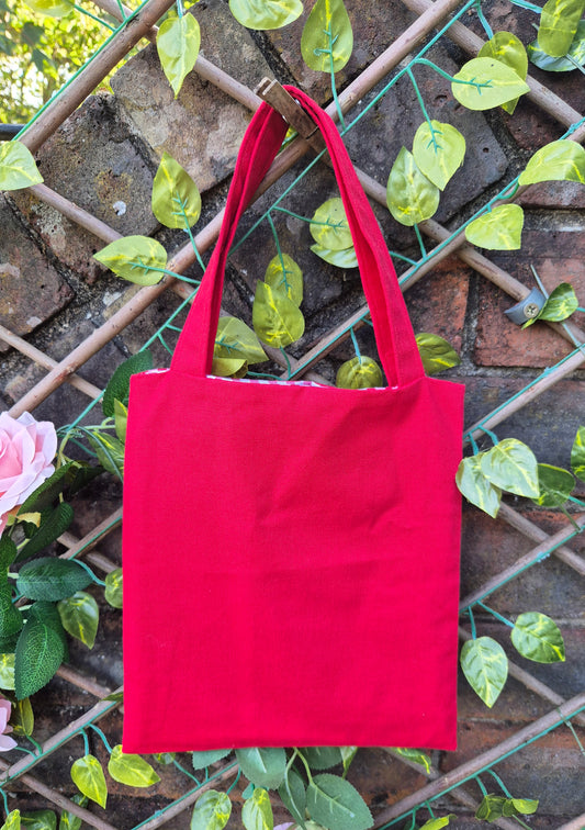 Red Small tote bag