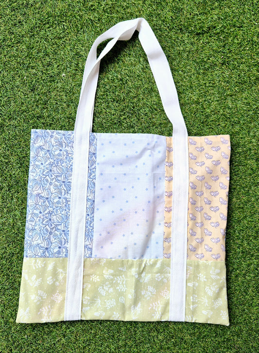 Lightweight cotton shopping bag - Patchwork floral