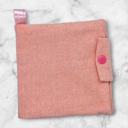 Sanitary/Wipes Travel Pouch - Peach Pink