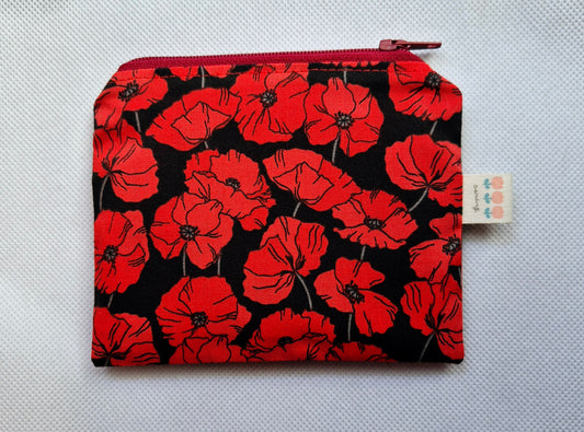 Poppy print coin purse