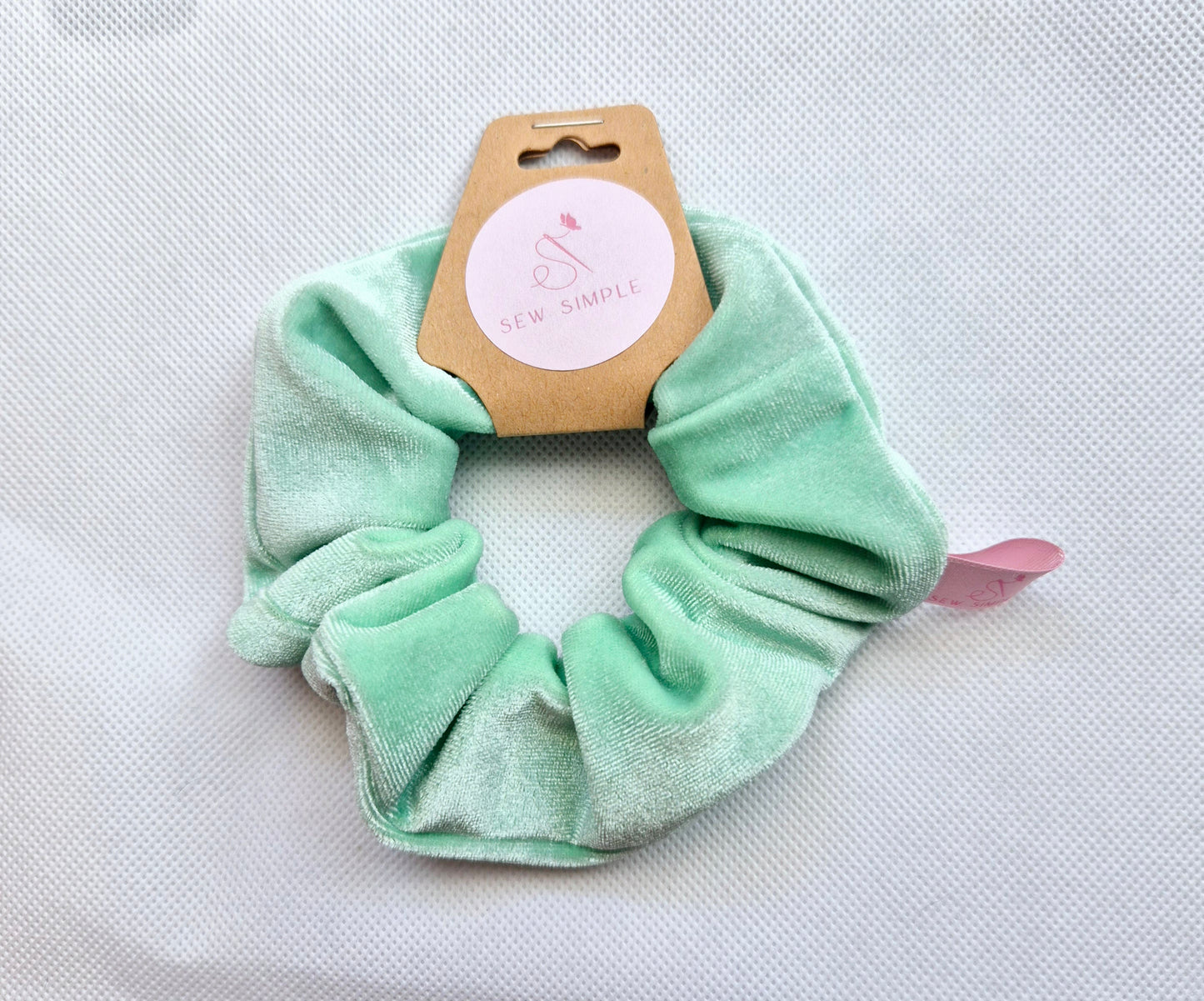 Velvet Lime Green Mini size hair scrunchie