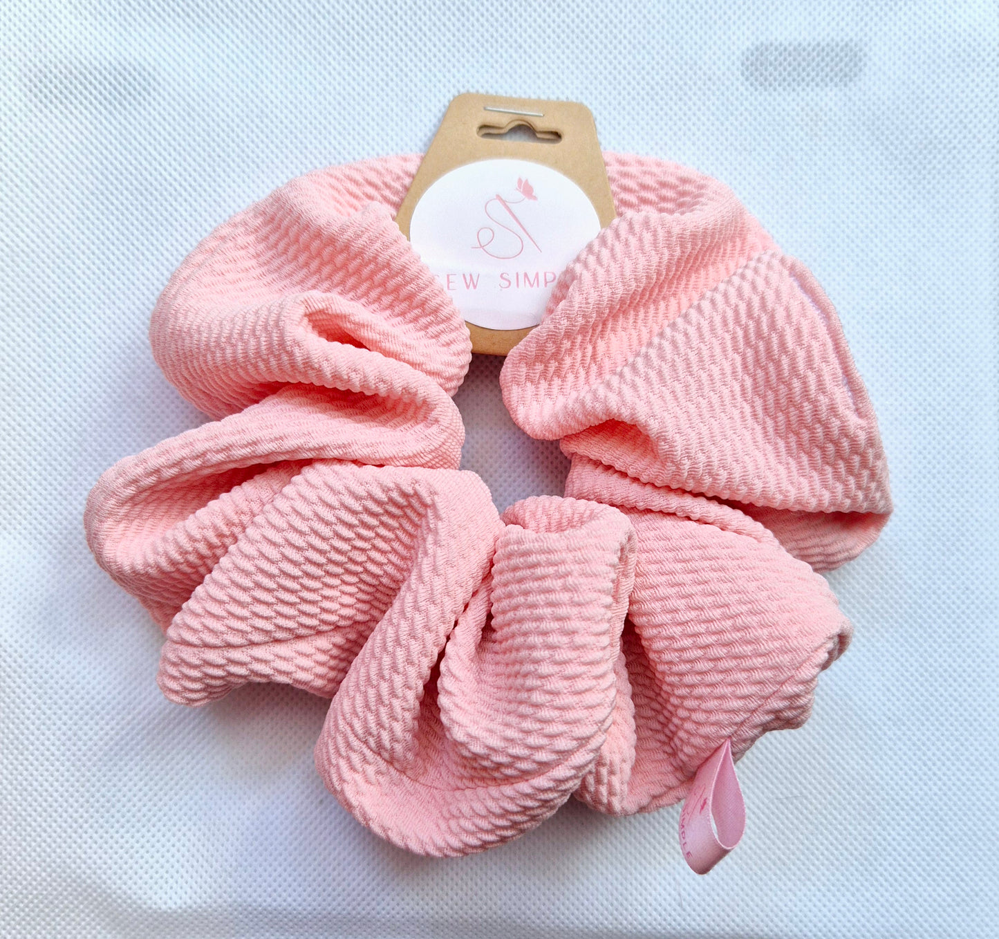 Baby Pink hair scrunchie - Large size