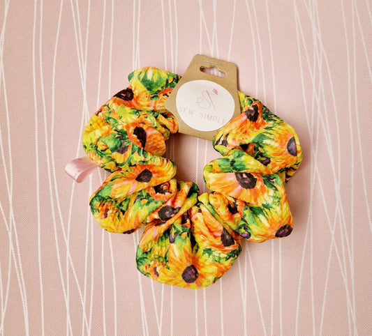 Sunflowers hair scrunchie medium