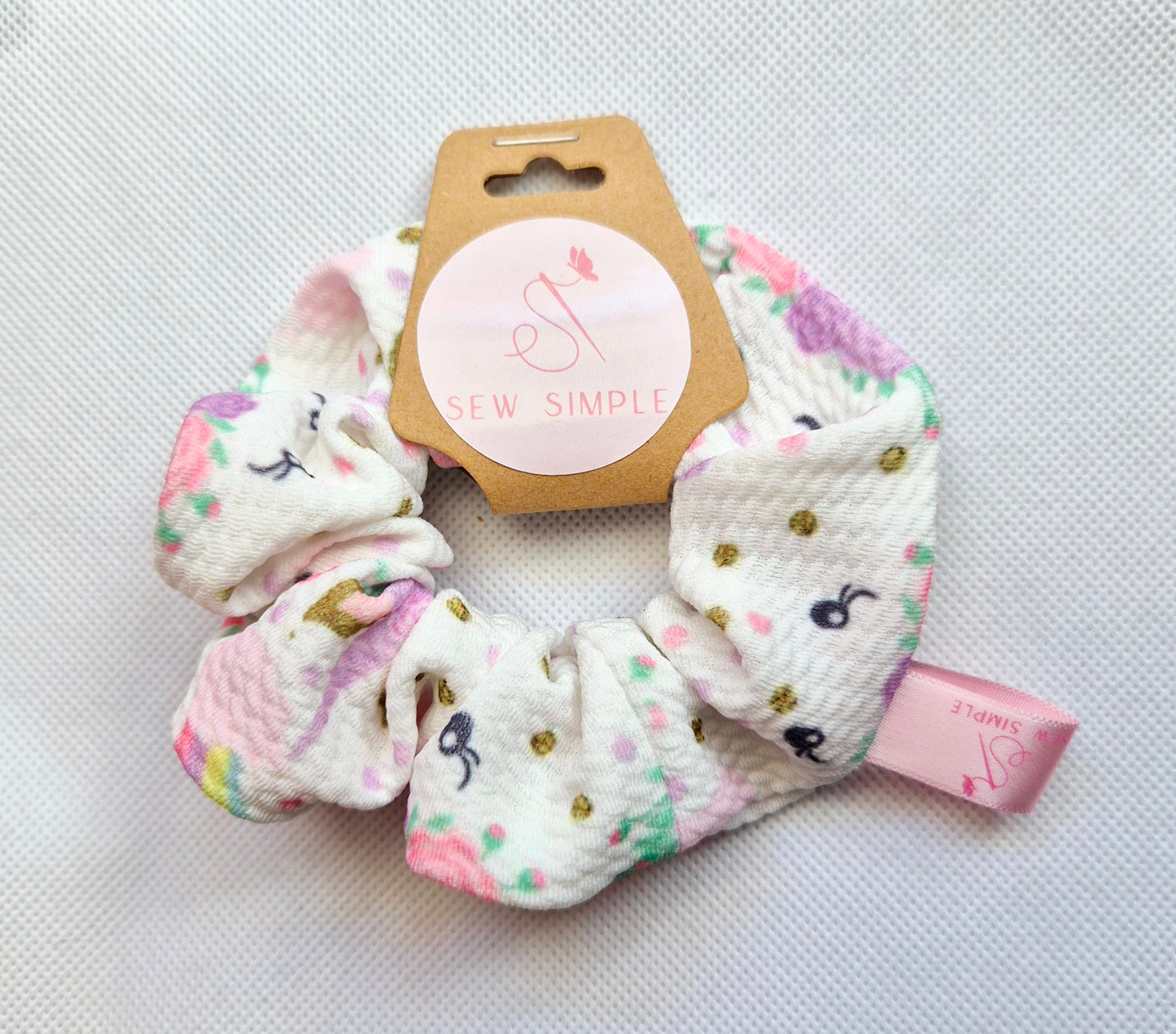 Unicorn theme Mini size hair scrunchie