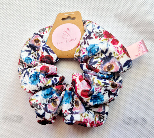 Burgundy Roses Medium hair scrunchie