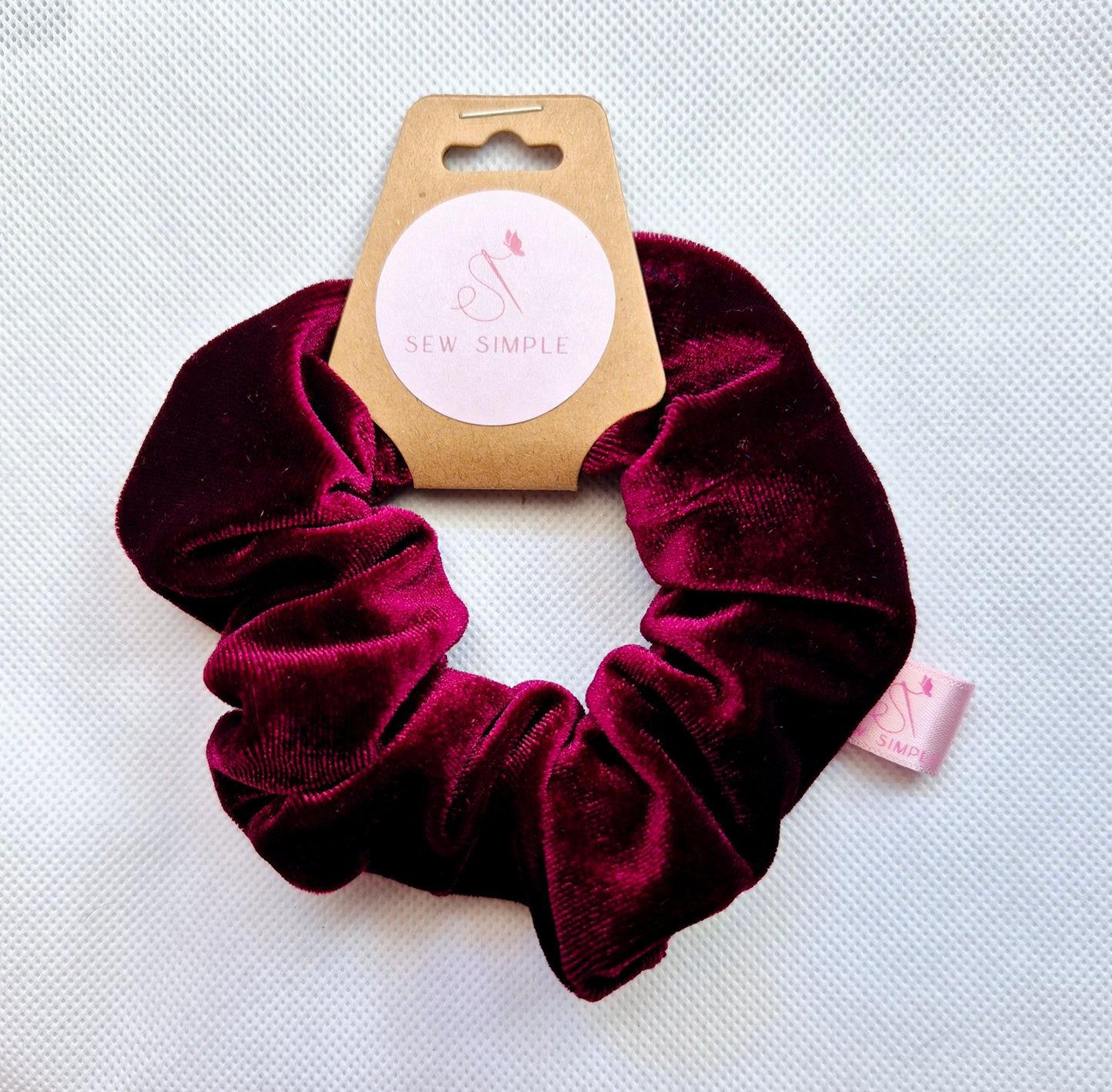 Velvet mini size Burgundy hair scrunchie