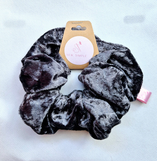 Velvet Grey hair scrunchie - Large size