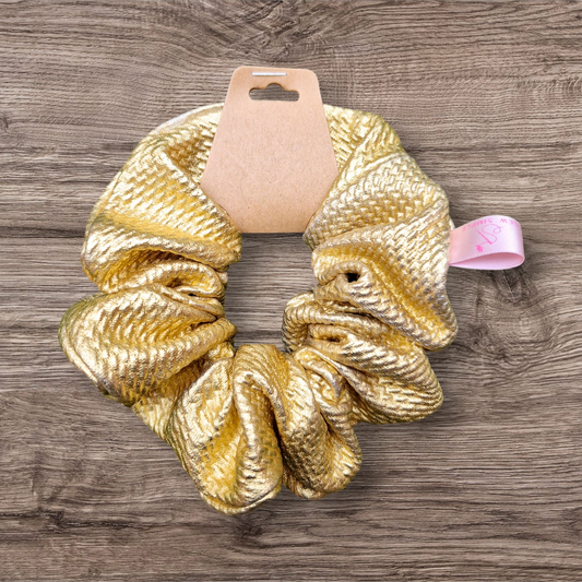 Medium Hair Scrunchie - Metallic Gold