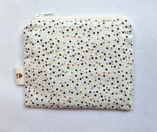 Cream/brown and beige polka dots coin purse