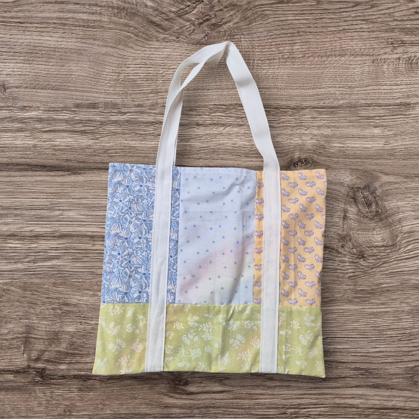 Lightweight cotton shopping bag - Patchwork floral